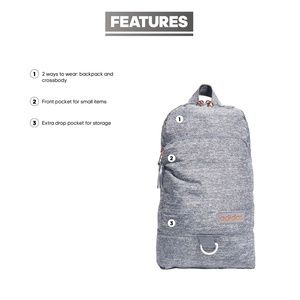 Adidas gray Essentials Convertible Crossbody Bag